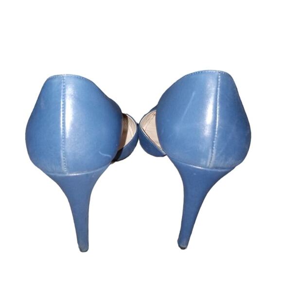 Prada Blue Leather D'orsay Pointed Toe Pumps Size 38 - Picture 4 of 5